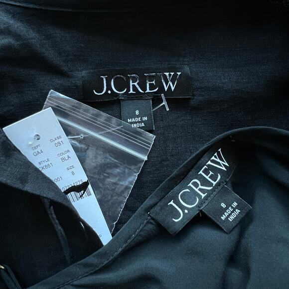 J Crew Cerise Shirt Dress In Ramie Size 8 Black - Picture 2 of 10